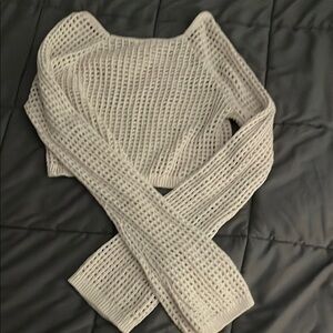 La Hearts Cream Knit Crop Top